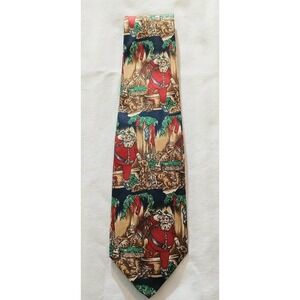 Maus & Hoffman Silk Tie Mens One Size Christmas Santa Cats Dogs Italy Novelty